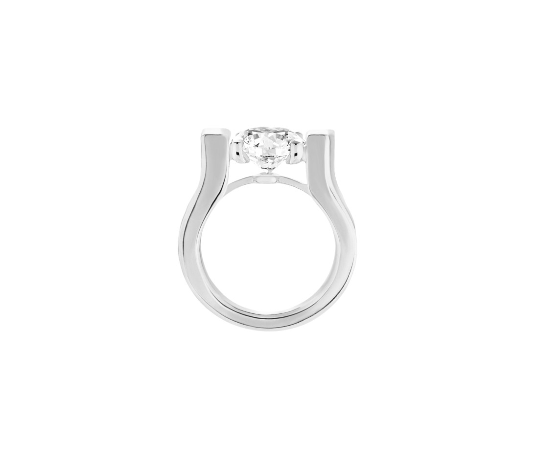 Bague Icone - Or blanc 18K (12,50 g), diamant 2,5 cts - vue 2