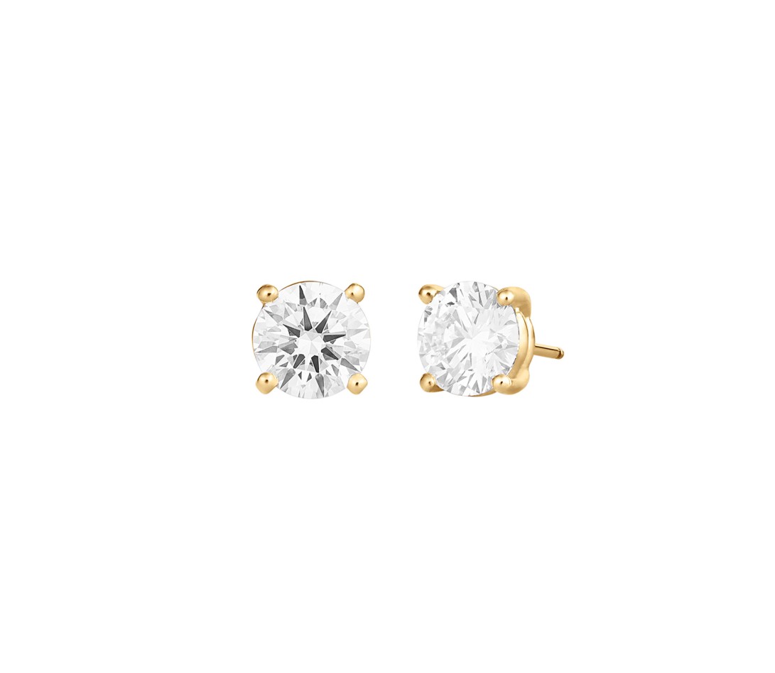 Boucles d'oreilles 4G en or jaune et diamants de synthèse 1,5ct