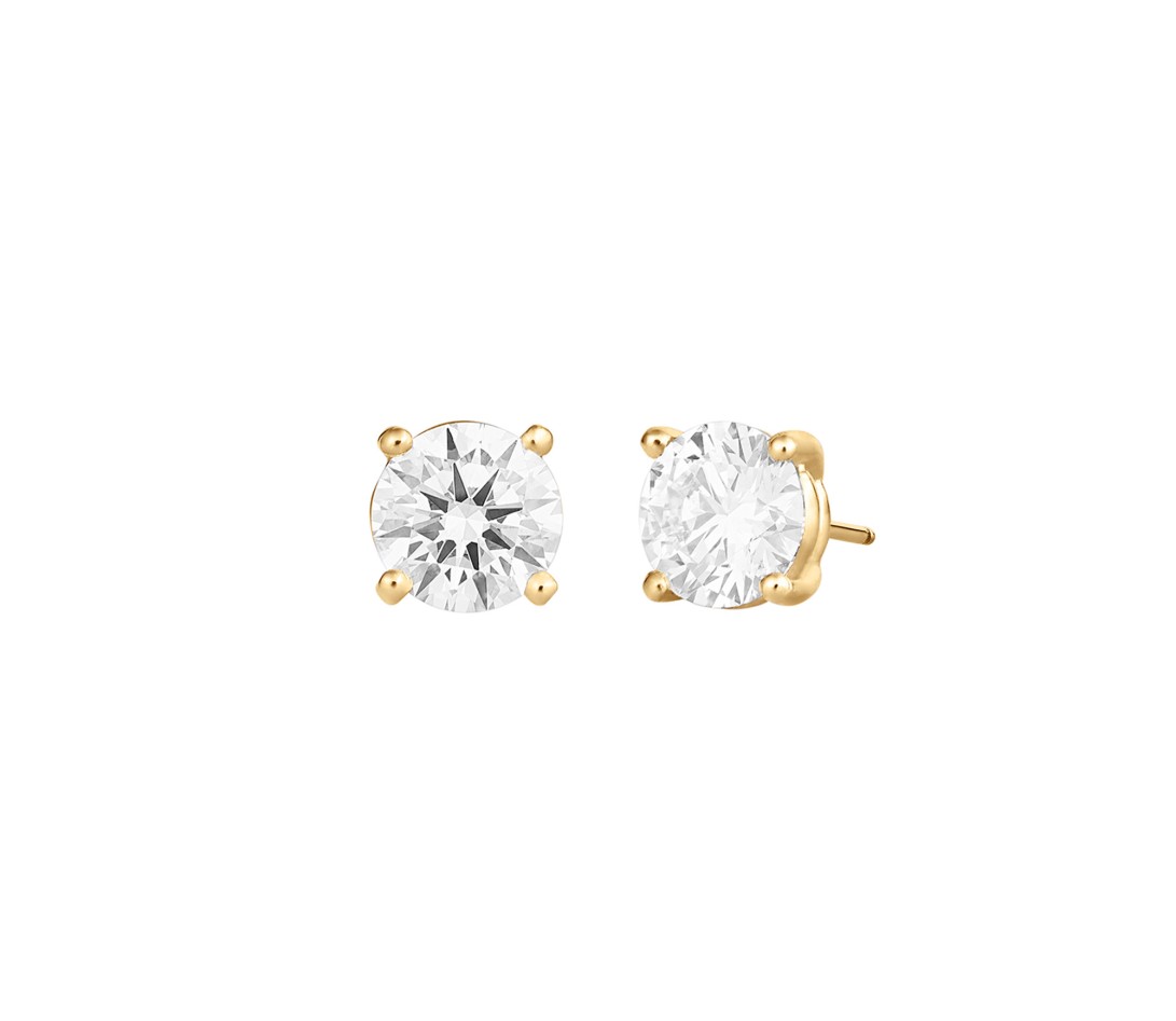 Boucles d'oreilles 4G en or jaune et diamants de synthèse 2ct